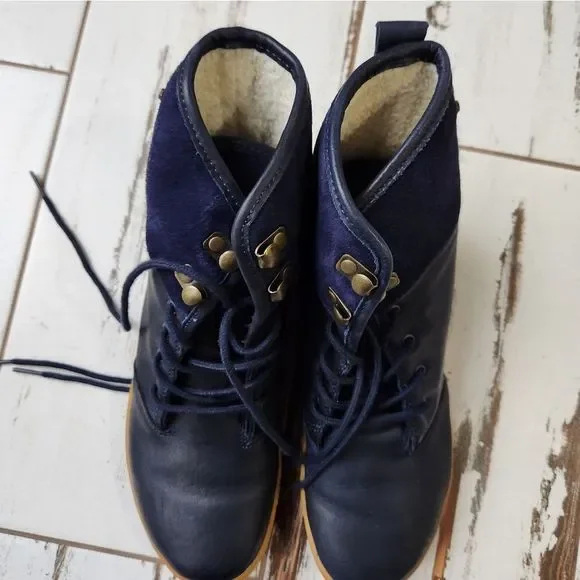 Vivobarefoot Gobi navy lace up lined boots size 40 EU 8.5 - 9 US - Picture 2 of 8